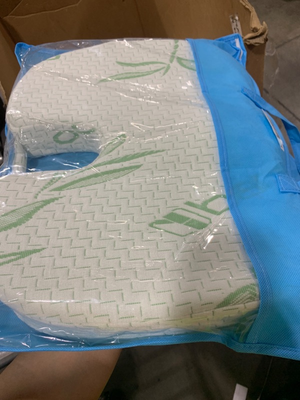 Photo 1 of Bamboo Seat Cushion Pillow for Office Chair - Memory Foam Pad for Tailbone, Sciatica, Lower Back Pain Relief, Ergonomic and Non-Slip, Machine Washable Cover (Pack of 1)