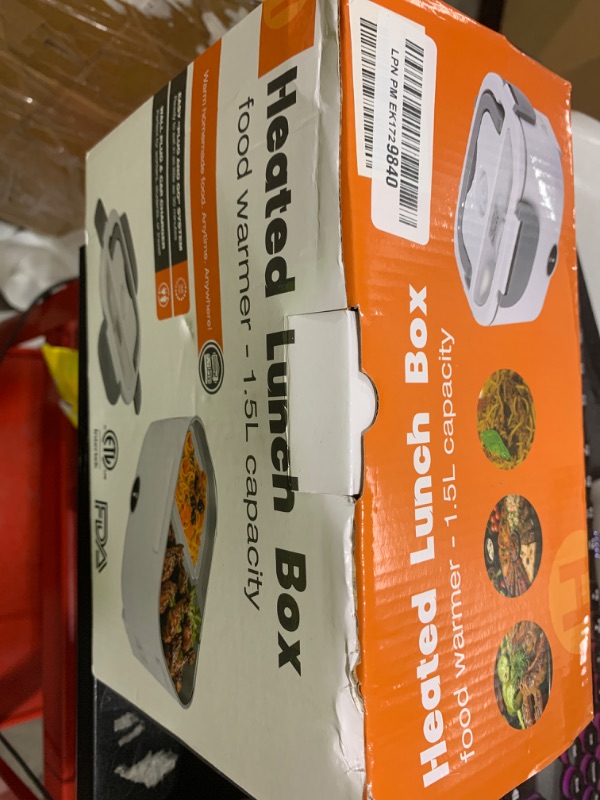 Photo 1 of [ 2025 Upgrade]Electric Lunch Box 1.5L Food Heater, Portable 60W Food Warmer for Car and Home, with Detachable 304 Stainless Steel Container Fork and Spoon