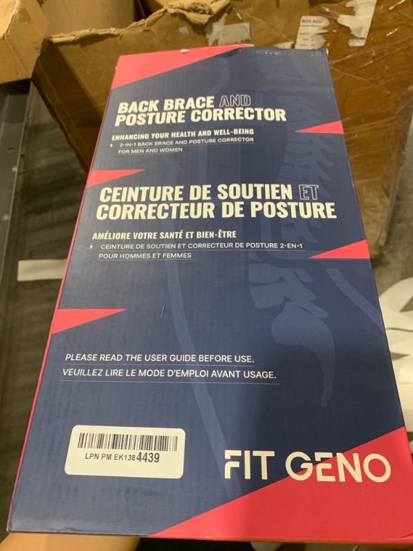 Photo 1 of Fit Geno Back Brace Posture Corrector for Men & Women: Shoulder Straightener Adjustable Full Back Support Pain Relief - Scoliosis Hunchback Spine Corrector (Medium)