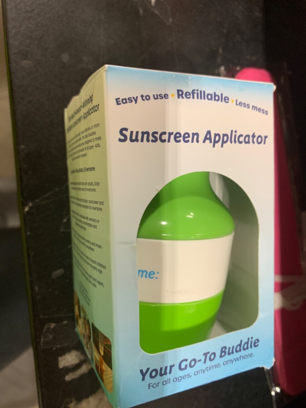 Photo 1 of Solar Buddies Sunscreen Applicator - Single Full Green - Refillable Roll on Sponge Sunscreen, Suncream & Lotion Applicator For Kids, Adults & Families - Holds 3.4fl oz, Perfect Size for Travel