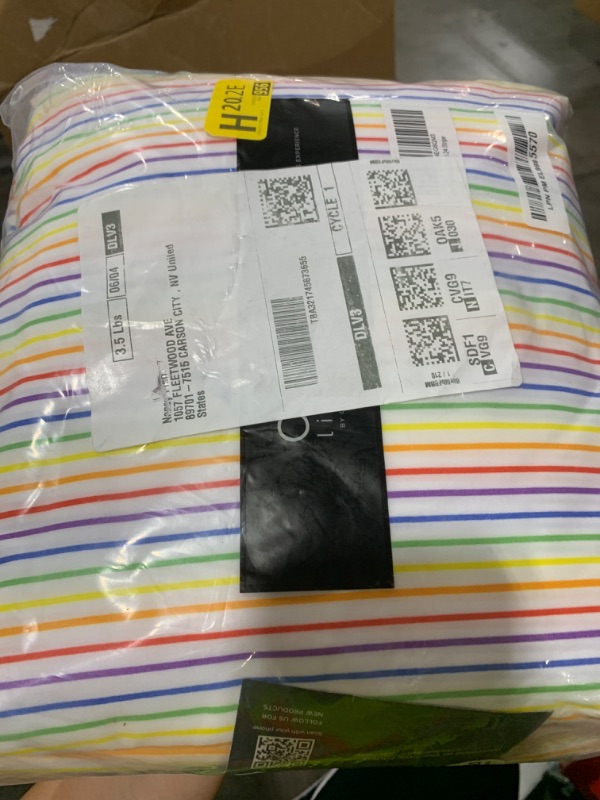 Photo 1 of Rainbow Striped Sheet Set - Colorful Striped Bed Set - 1 Flat & 1 Fitted Sheet & 2 Pillowcases w/Deep Pockets - Wrinkle & Fade Resistant - Soft, Breathable & Cooling - Rainbow Bedding - Cal King Size
