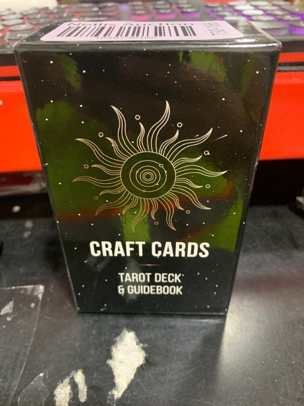 Photo 1 of CRAFTERIAN Classic Tarot Set - 78 Gold-Edged Classic Cards with Guidebook - Perfect for Beginners - Sleek Light Deck & Comprehensive Manual - Authentic Tarot Experience.