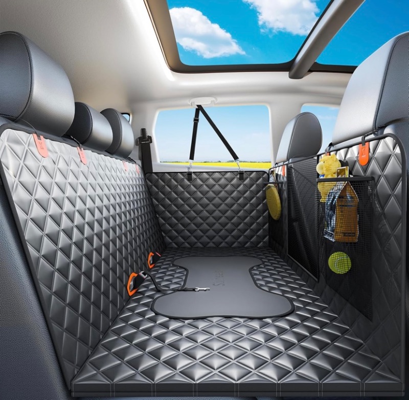 Photo 1 of Dog Car Seat Cover Back Seats Protector, Backseat Extender Hard Bottom Rear Seat Pet Cover for Dogs, Waterproof Carseat Covers Dog Hammock Travel Accessories for Car,SUV,Truck