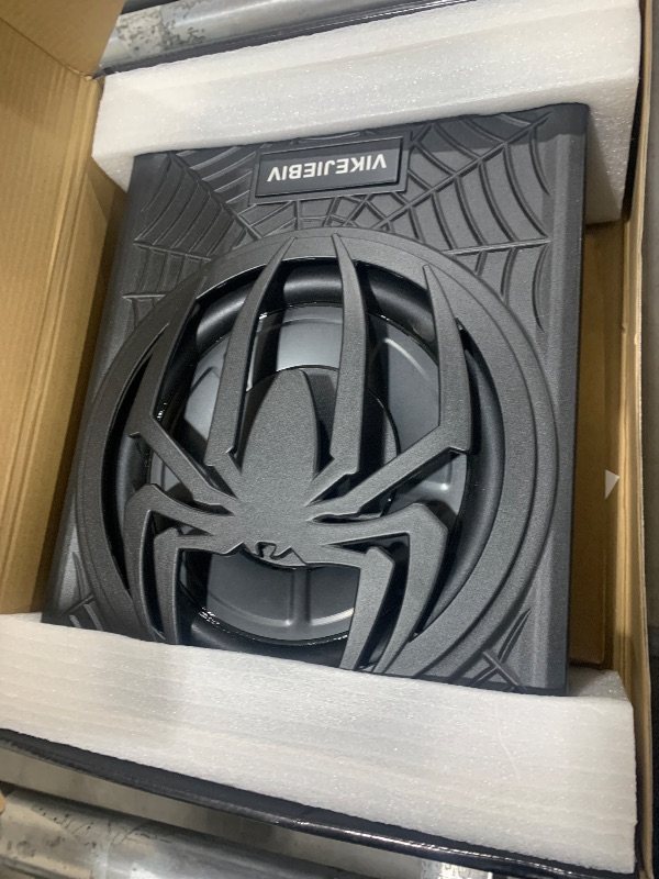 Photo 1 of 1200W 10" Slim Under Seat Powered Car Subwoofer, High/Low Level Input, Car/Truck Audio Sub Built-in Amplifier amp Combo Package, with Blue LED Light
