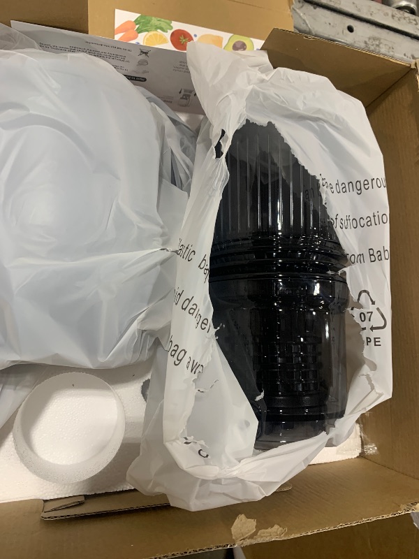 Photo 1 of Cold Press Juicer - 5.3" Large Feed Chute Juicer Machines for Whole Vegetables & Fruits, 99% High Juice Yield, Quiet & Easy to Clean Slow Masticating Juicer, BPA-Free, Preserves More Nutrients (Black)