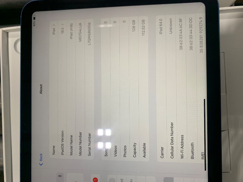Photo 1 of Apple iPad 11-inch: A16 chip, 11-inch Model, Liquid Retina Display, 128GB, Wi-Fi 6 + 5G Cellular, 12MP Front/12MP Back Camera, Touch ID, All-Day Battery Life — Blue