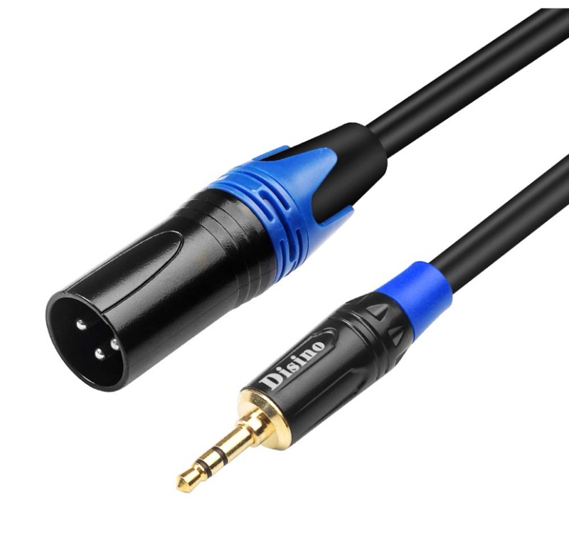 Photo 1 of Disino 3.5mm to XLR Cable, Unbalanced 1/8 inch Mini Jack TRS Stereo Male to XLR Male Microphone Audio Cable - 3.3 FT