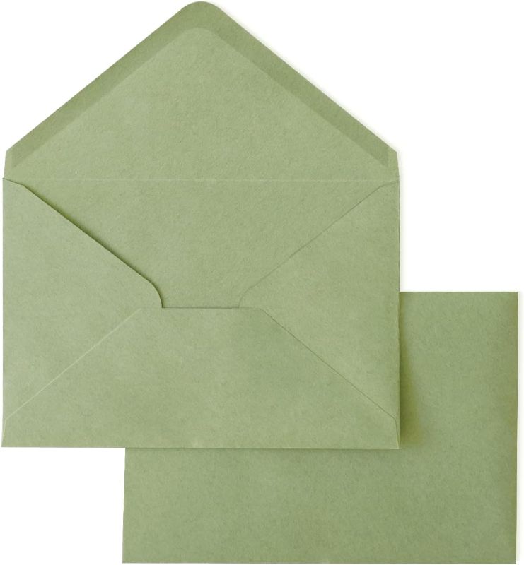 Photo 1 of PONATIA 50 Pack A4 Envelopes, 4.25 x 6.12'' Sage Green Envelopes Perfect for Christmas Gift Cards, Wedding Details Cards, Thank You Cards and any 4x6" Inner Sheets
