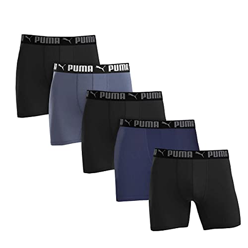 Photo 1 of Puma Men's Microfiber Boxer Brief, 5-pack (Large, Black / Grey / Blue)