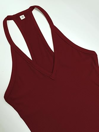 Photo 1 of IGENJUN WORKOUTTOPS FOR WOMEN RACERBACK TANK TOP 2025 YOGA GYM RIBBED SLEEVELESS SHIRTS CLOTHES,Medium,WINE