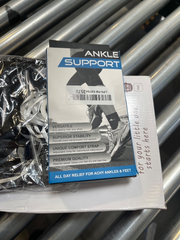Photo 1 of ABIRAM Foot Sleeve (Pair) with Compression Wrap, Ankle Brace For Arch, Ankle Support, Football, Basketball, Volleyball, Running, For Sprained Foot, Tendonitis, Plantar Fasciitis