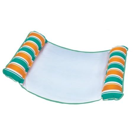 Photo 1 of Aqua-Leisure 4-in-1 Monterey Hammock Pool Float Teal/Orange Stripe 250 Lb Capacity
