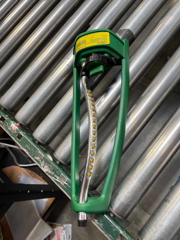Photo 1 of Melnor 65148AMZ TurboTek Oscillating Sprinkler, 2,800 sq. ft., Quick Connect Bundle, 16 Precision Nozzle, Green, Yellow
