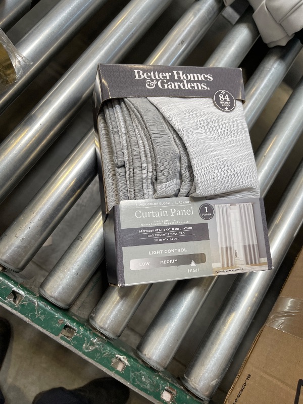 Photo 1 of Better Homes & Gardens Colorblock Solid Polyester Pole Top Blackout Single Curtain Panel 50 X84 Silver