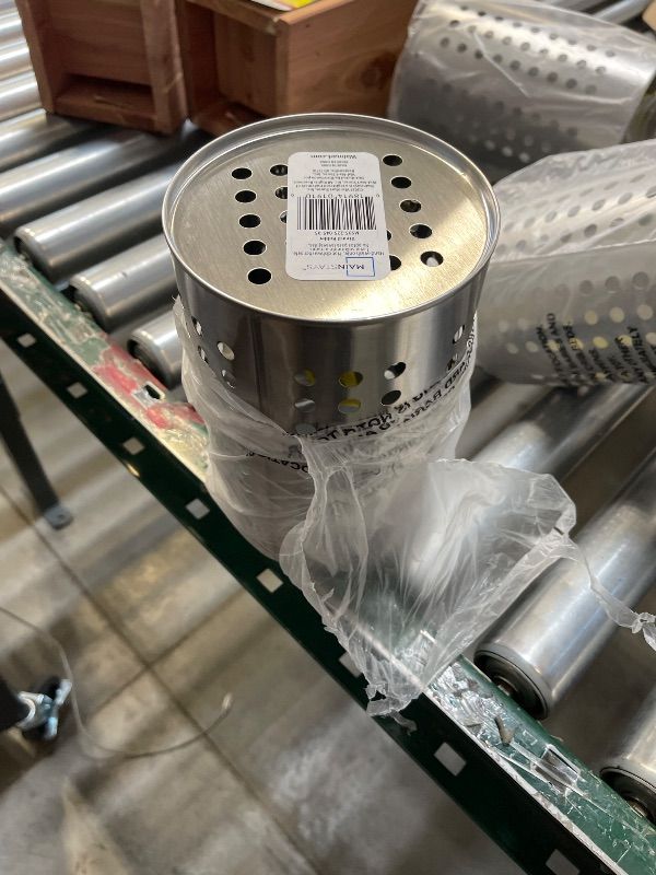 Photo 1 of Stainless Steel Utensil Holder Kitchen Holder Restaurant Cooking Utensil Holder for Forks Spatula, 5.3'' x 5.1" Round Utensil Organizer