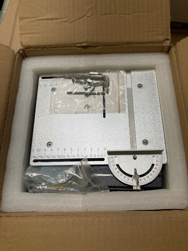 Photo 1 of MXBAOHENG Mini Precision Table Saw for Crafts & Model Building - 96W 7-Speed Hobby Saw with 1/2" Adjustable Cut Depth, Hobbyist Table Saw for Wood/Plastic/PCB Cutting, Includes Chuck & Sanding Disc