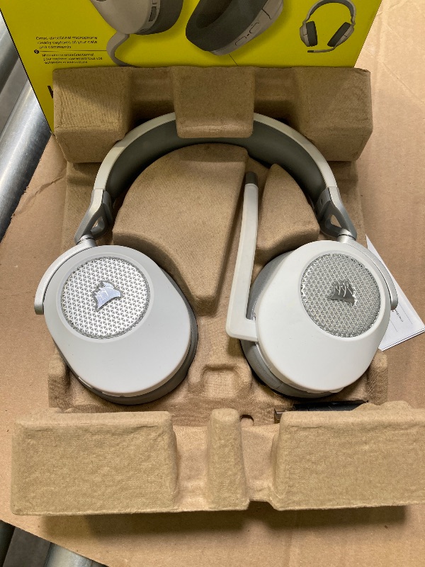 Photo 1 of Corsair HS55 Wireless Multiplatform Lightweight Gaming Headset with Bluetooth - Dolby 7.1 Surround Sound - iCUE Compatible - PC, PS5, PS4, Nintendo Switch, Mobile - White