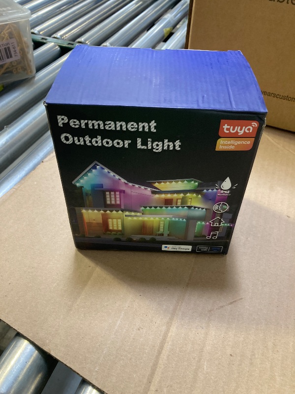 Photo 1 of OKKMAX 50ft Permanent Outdoor Lights with 30 LEDs, IP68 Waterproof Smart LED Eaves Light with 75 Scene Modes, Holiday Decorations for House, Work with Wi-Fi, Alexa & Google Assistant