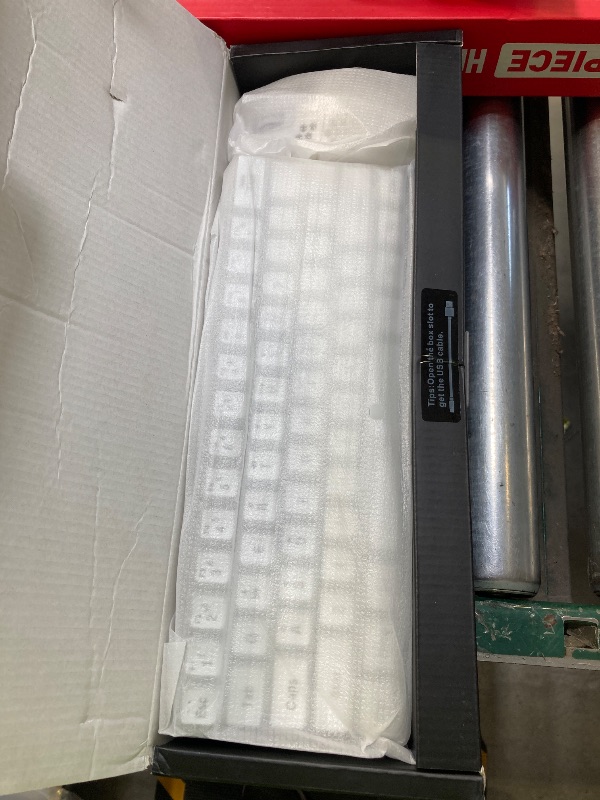 Photo 1 of RedThunder 60% Wireless Gaming Keyboard and Mouse Combo, 2500mAh Rechargeable Battery, Ultra-Compact Small RGB Mechanical Feel Keyboard, Lightweight Honeycomb Optical Mouse for Gaming/Business, White
