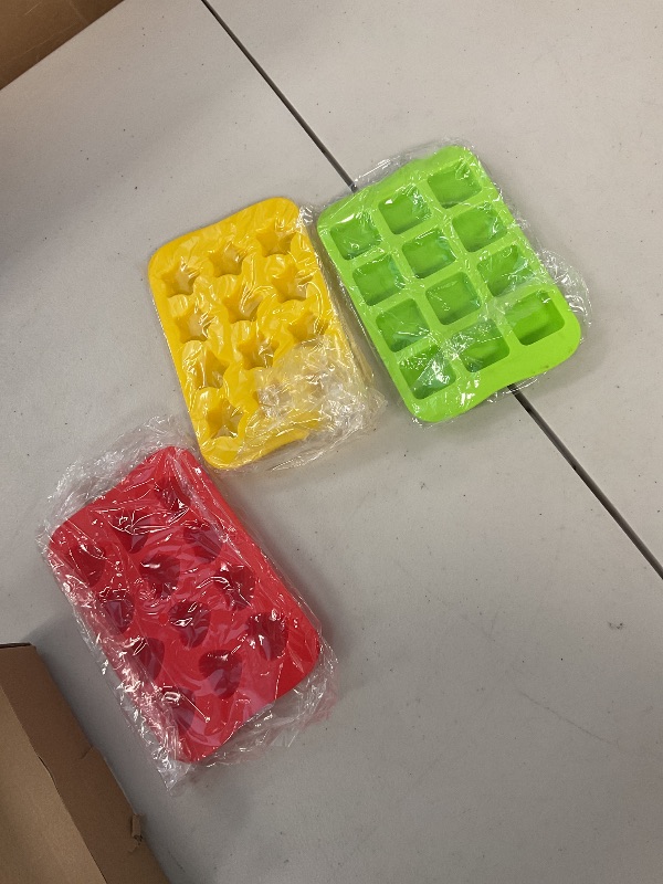 Photo 1 of HANZE 3 Pack Candy Chocolate Molds, Silicone Ice Cube Moulds, DIY Mold Use for Cake Jelly Gummy Pudding and Ice Cube Tray Including Hearts Stars Squares Round Mini Muffin Pan