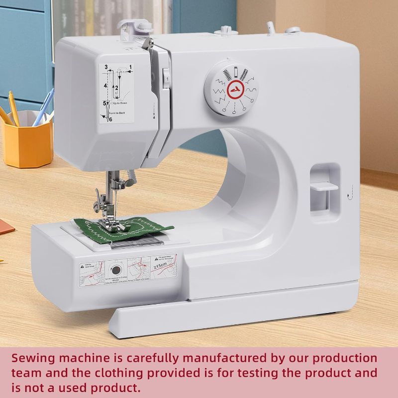 Photo 1 of Portable Sewing Machine for Beginners, Mini Sewing Machine Built-in Light, 12 Stitches, High & Low Speeds, Foot Pedal, Reverse Sewing & 42-Piece Kit for Adults, Home, Travel, and Craft Projects
