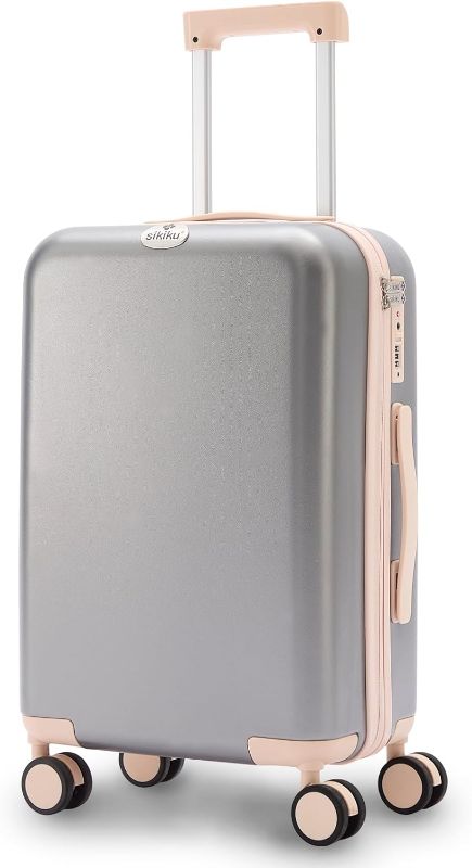 Photo 1 of 20 Inch Carry On Luggage for Women, Lightweight Hardside Suitcase with 360° Spinner Wheels, TSA Lock, Durable Luggage for Travel,Gray