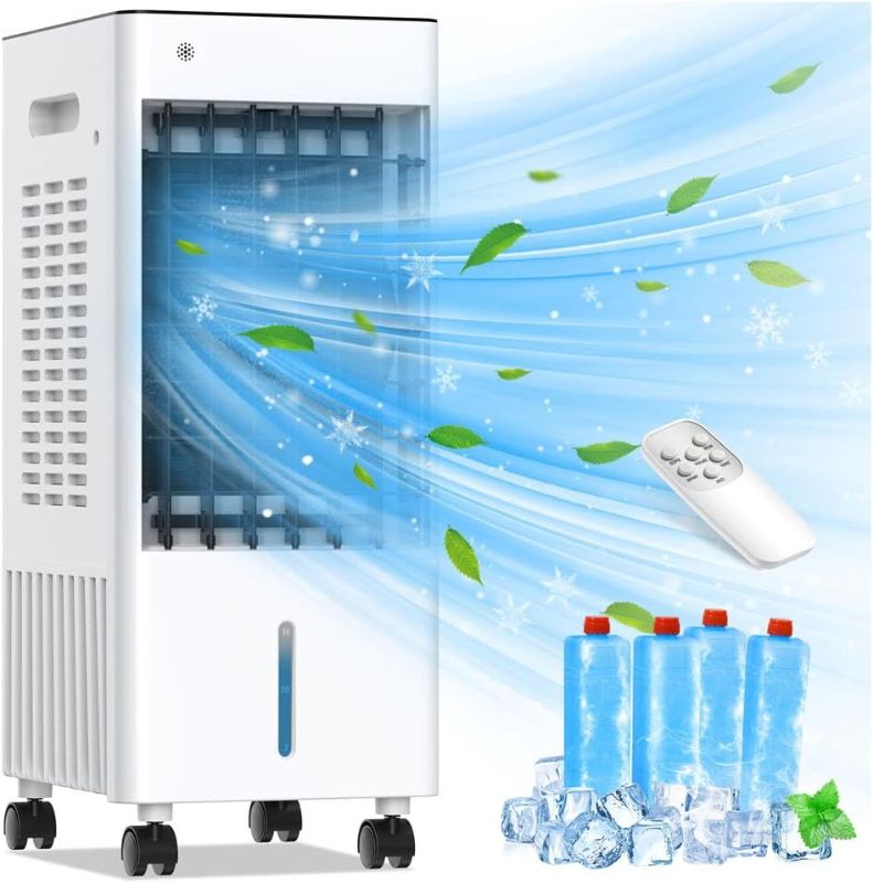 Photo 1 of Portable Air Conditioners, Evaporative Air Cooler, 3-Side Air Intake Portable AC Unit w/ 8L Larger Water Tank, 3 Speeds, 60°Oscillation,7.5H Timer, Swamp Cooler for Room Home Office
