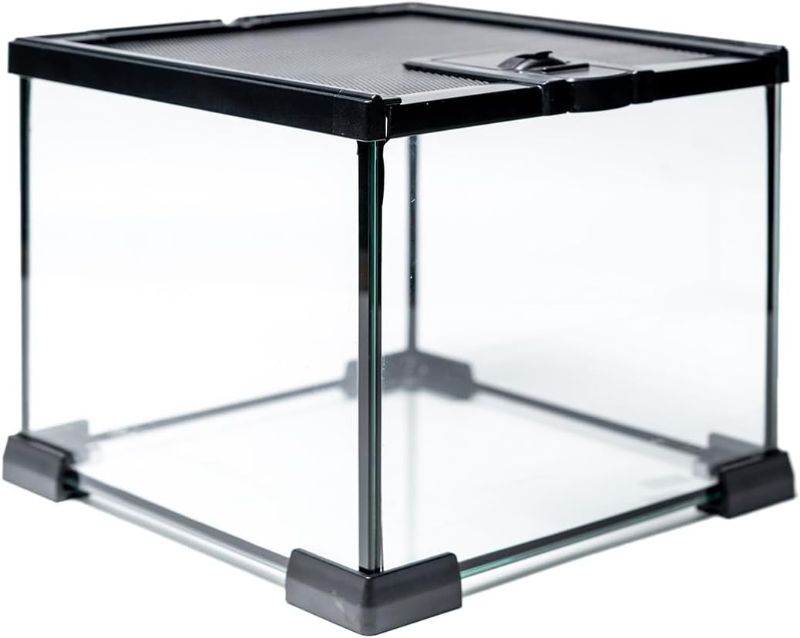 Photo 1 of Gallon Glass Terrarium with Top Opening, Ideal for Leopard Gecko, Tarantula, Lizard, Hermit Crab, Frog, and Insect Breeding