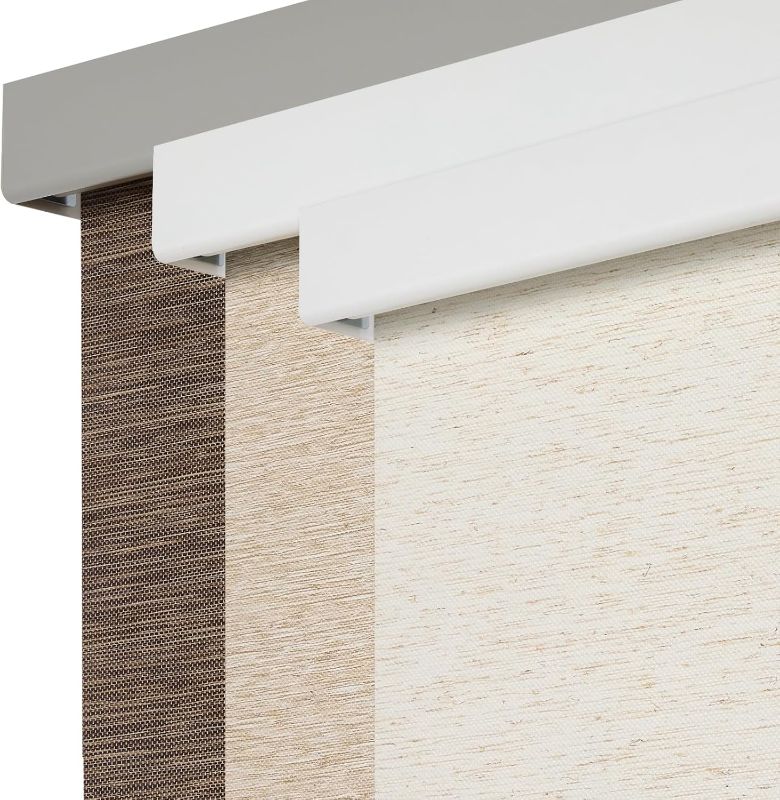 Photo 1 of Persilux Free-Stop Cordless 100% Blackout Roller Blinds for Windows, Natural Woven Fabric UV Protection Privacy Thermal Insulated Roller Shades for Windows, Bedroom, Glass Door, Cream 23" W x 72" H

