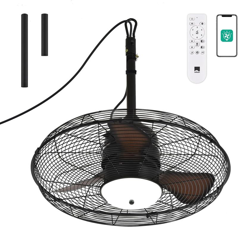 Photo 1 of Orison 21'' Outdoor Ceiling Fan with Light, Waterproof Plug-in Gazebo Fan, Wet Rated Hanging Fan for Patio with Remote and App Control