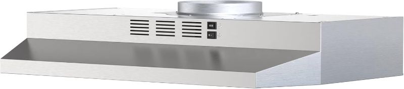 Photo 1 of FIREGAS 30 inch Range Hood Under Cabinet, Ducted/Ductless Convertible Stainless Steel Kitchen Range Hood with Rocker Button Control, 2 Speed Exhaust Fan, 300 CFM Aluminum Filter Included
