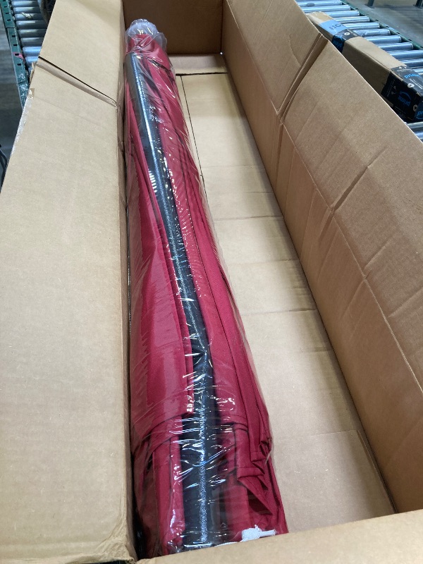 Photo 1 of Blissun 7.5 ft Patio Umbrella, Yard Umbrella, Outdoor Market Umbrella with Push Button Tilt Crank (Red)
