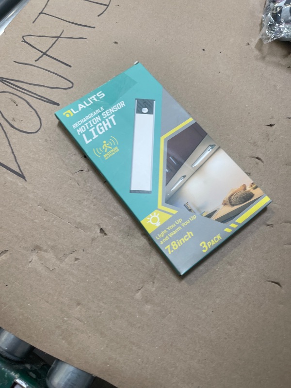 Photo 1 of Under Cabinet Lighting, Equipped with Motion Sensor, Rechargeable Battery Operated?3-Level Adjustable Brightness, 3 Pack Magnetic Under Counter Lights for Kitchen, Closet, Pantry, 7.8"