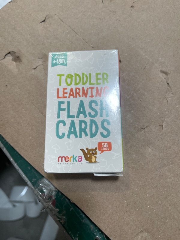 Photo 1 of merka Toddler Flash Cards, Set of 58 Alphabet, Letters, Colors, Shapes and Numbers, Baby Learning Cards, Educational Toys, Preschool, Toddler Flashcards, Double-Sided