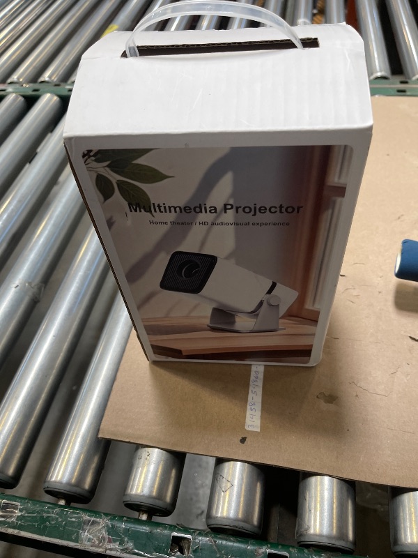 Photo 1 of Mini Projector with WiFi and Bluetooth, Native 1080P, 180° Rotation Stand Smart Projector, 150" Portable Projector with Android TV 13, 2.4G/5G, 300 ANSI Auto Keyston Outdoor/Home Movie,White