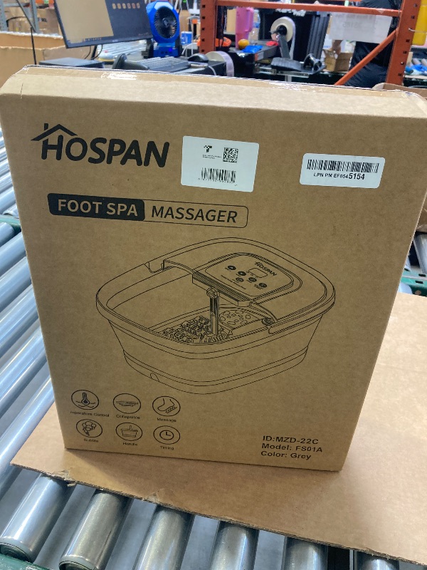 Photo 1 of HOSPAN Collapsible Foot Spa with Heat, Bubble, Red Light, and Temperature Control, Foot Bath Massager with 8 Shiatsu Massage Rollers, Pedicure Foot Spa for Relaxation and Stress Relief