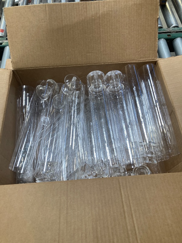 Photo 1 of 4 Sets 5 Arms Acrylic Candelabra Centerpieces for Tables,Clear Candle Holder for Wedding,Ceremony Dinner Party, 27" Tall Candlestick Holders with Lampshade,Fit LED Candle
