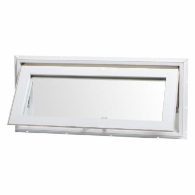 Photo 1 of 32 in. X 16 in. Awning Vinyl Insulated Window with Screen - White