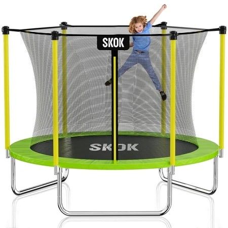 Photo 1 of SKOK 8FT Trampoline for Kids and Adults 400LBS Weight Capacity Recreational Trampoline with Safety Enclosure Net