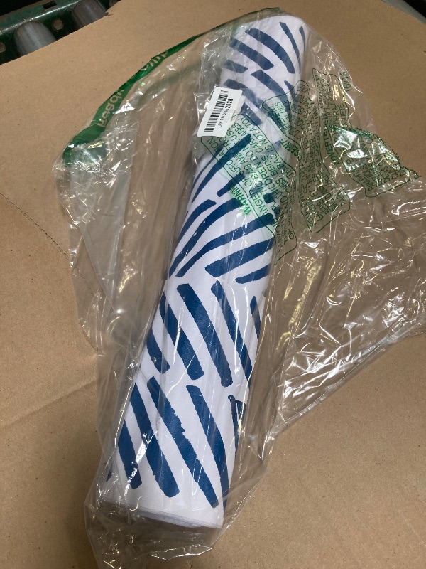 Photo 1 of Guvana 17.7"×118"Striped Contact Paper Blue and White Wallpaper Line Peel and Stick Wallpaper Deep Blue Self Adhesive Wallpaper Removable Contact Paper Modern DIY Wallpaper for Bathroom Cabinets Decor
