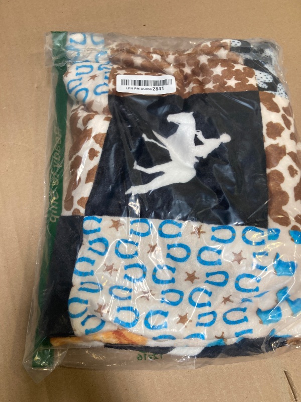 Photo 1 of Retro Horse Baby Blanket Wild West Gifts for Boys Girls, Animal Western Decor Plush Soft Lightweight Flannel Fleece Wild West Swaddle Blanket for Newborn Horses Aztec Cow Receiving Blanket Crib