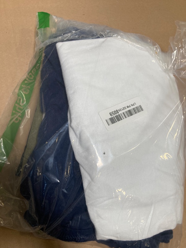 Photo 1 of Size L--Hanes Men's T-Shirt, Moisture-Wicking Cotton Crewneck Pocket Tees, 6-Pack, Grey Heather, Black, Hiker Green, White, Navy, Blue