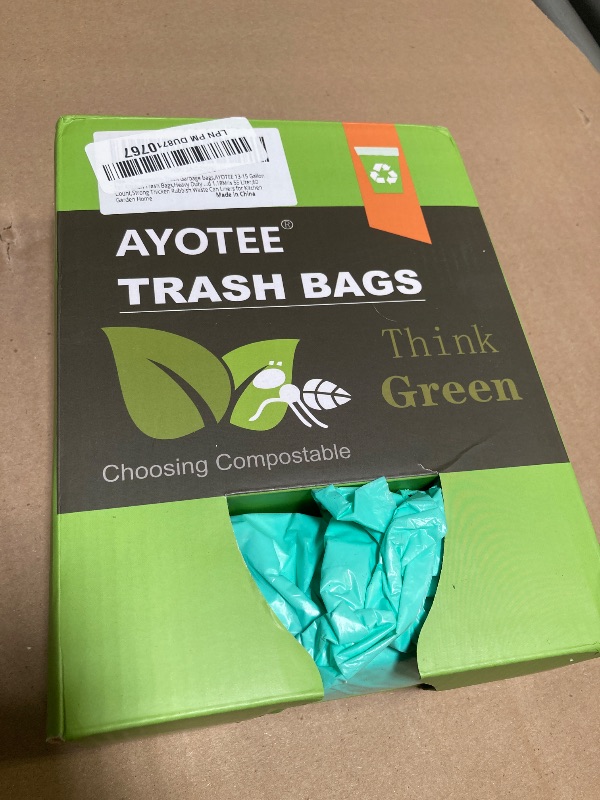 Photo 1 of Compostable Trash Garbage bags,AYOTEE 13-15 Gallon Tall Kitchen Trash Bags,Heavy Duty Unscented 1.18Mils 55 Liter,60 Count,Strong Thicken Rubbish Waste Can Liners for Kitchen Garden Home