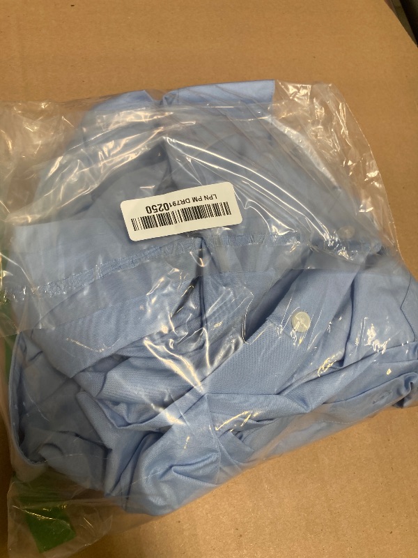 Photo 1 of Van Heusen Men's Size Tall Fit Dress Shirts Poplin, Cameo Blue, 20" Neck 37"-38" Sleeve