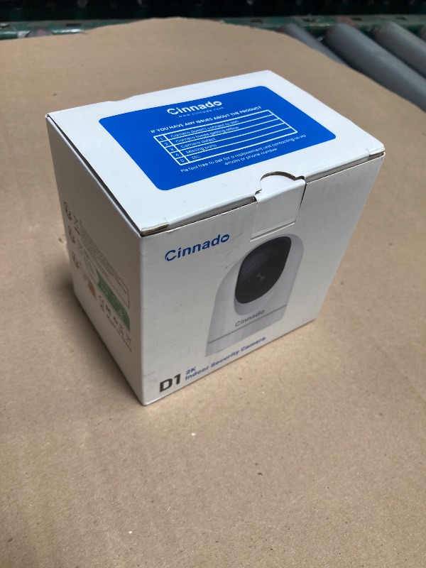Photo 1 of Cinnado Security Camera Indoor-2K 360° WiFi Cameras for Home Security?Pet/Dog/Baby Camera with Phone app, 2-Way Audio, Night Vision, 24/7 SD Card Storage, Works with Alexa & Google Home (2.4Ghz)-D1