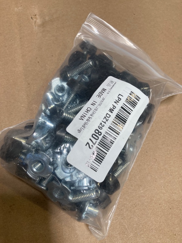 Photo 1 of Jamiikury 1/4” - 20 UNC Leveling Feet, 40 Pcs Adjustable Leg Levelers, Screw in Furniture Levelers with T-Nuts for Cabinet Cupboard Couch Desk Sofa Shelf Legs
