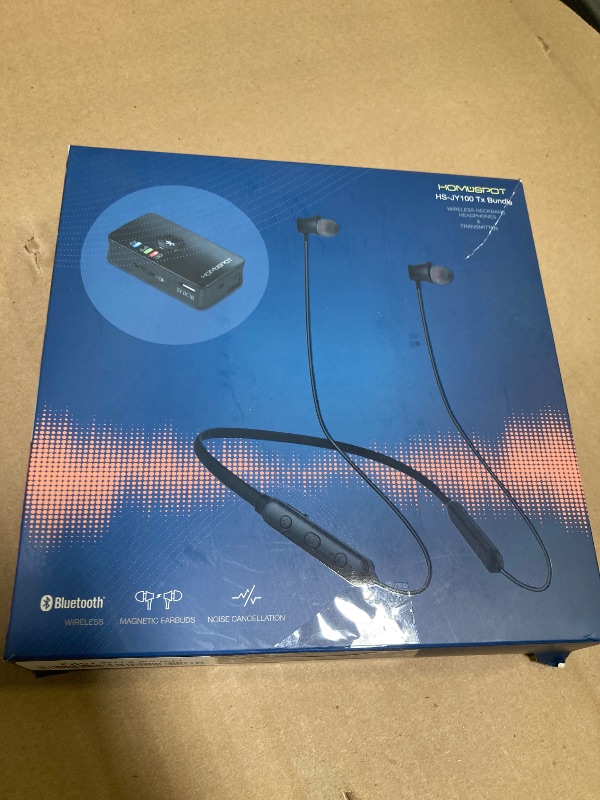 Photo 1 of HomeSpot Wireless Neckband Headphones for TV Watching with Bluetooth 5.3 aptX LL Transmitter No Delay Lightweight High Volume Ideal for Seniors 3.5mm Aux RCA TOSLINK Optical
