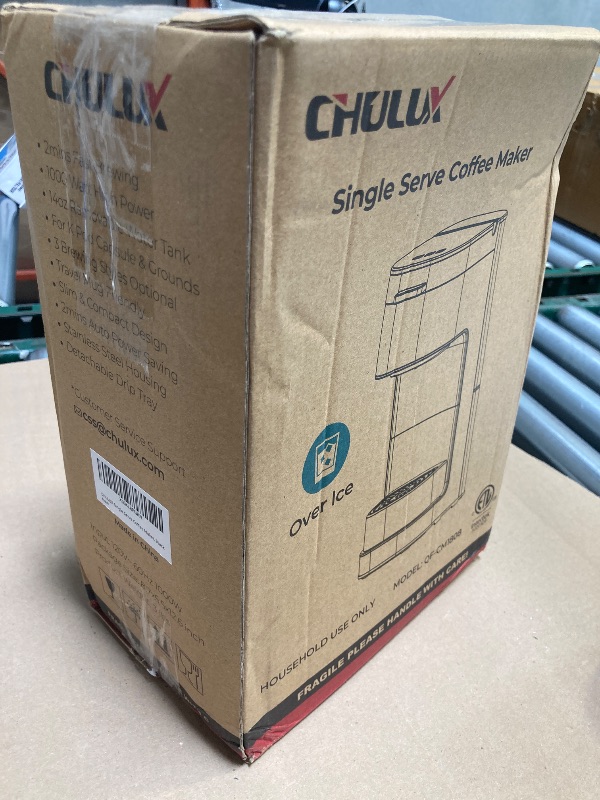 Photo 1 of CHULUX Slim-Pro Single Serve Coffee Maker Machine for K Cup and Grounds with 2 Mins Brew One Cup, 3 Brew Styles, Removable Reservoir & Drip Tray