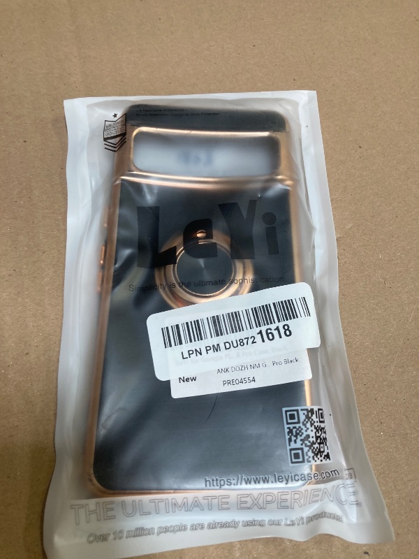 Photo 1 of LeYi for Google Pixel 8 Pro Case: 360° Rotatable Ring Holder Magnetic Kickstand, Plating Rose Gold Edge Protective for Pixel 8 Pro Case, Black