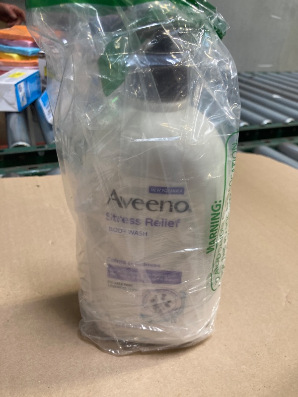 Photo 1 of Aveeno Stress Relief Body Wash with Nourishing Oat & Lavender Scent for Sensitive Skin, Gently Cleanses & Helps You Feel Calm & Relaxed in the Shower, Soap-Free, 33 fl. oz